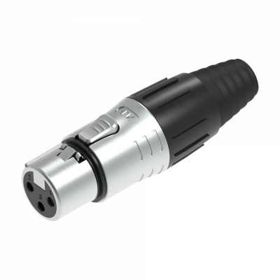 XLR Plug - 3 pole - Female Silver