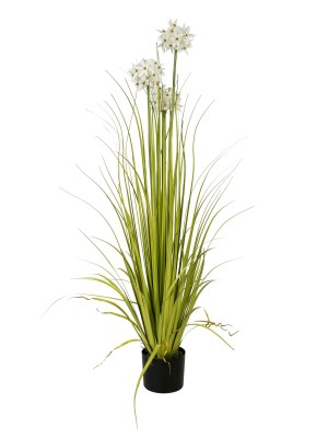 EUROPALMS Allium grass, artificial plant, white, 120 cm