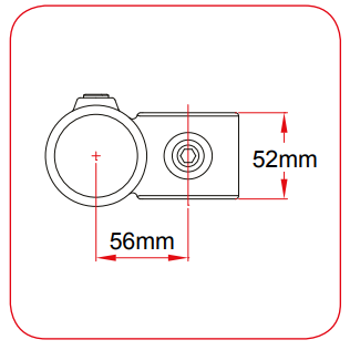 PIPECLAMP CROSSOVER 90 deg. (reducing 48.3 x 33.7)