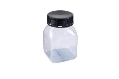 VIERKANTE POT MET WIJDE OPENING - 500 ML TRANSPARANT SET SERIE 310 PVC - VERZEGELBARE SCHROEF