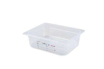 GN1/2 - 100 MM DIEP (HACCP) TRANSPARANT per piece  BPA FREE - IML LABEL - EXCL. DEKSEL