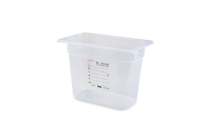 GN1/4 - 200 MM DIEP (HACCP) TRANSPARANT per piece  BPA FREE - IML LABEL - EXCL. DEKSEL