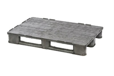 PREMIUM PALLET - 1200X800X157 MM - REG ANTHRACIET per piece  GESLOTEN DEK - 3 SLEEPLATTEN