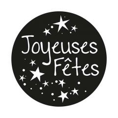 GOBO - joyeuses fˆtes - 25mm 1 couleur - blanc