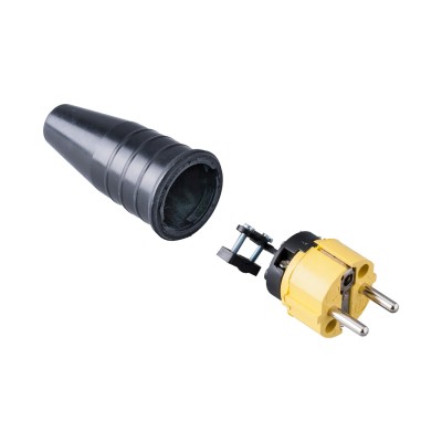 Keraf male plug KE521 HANDLE BLACK / BLOCK YELLOW