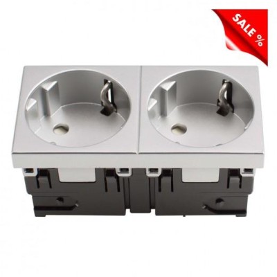 SYSWALL45 SCHUKO-Steckdose 2fach V1