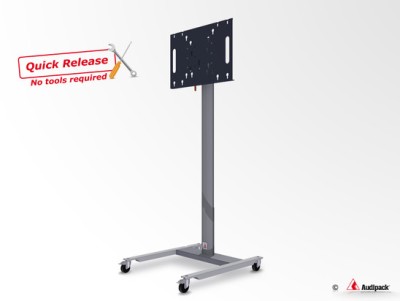 L&S5 Flat panel floor stand on wheels, Quick Release, 1800mm, max. 65", max. 60k