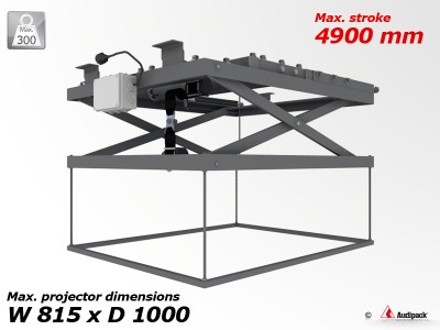 Ceiling Lift 1090, seven strokes, 375-4900mm, max, load 300kg, incl, extra oblig