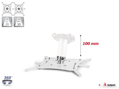 Quatro-Fix XL universal ceiling mount, length 100 mm, white