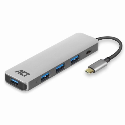 ACT USB-C Hub with 4x USB-A, USB-C PD Pass-Through 60W