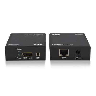 ACT HDMI extender set, single Cat6, 60 meter, 3D and IR support