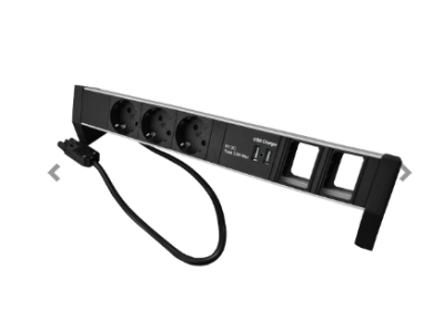 Plenty Prolink Desktop PDU 3x Type F with 2x USB charger and 2x empty module