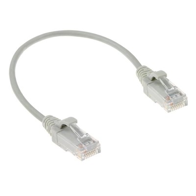 ACT Grey 1 meter LSZH U/UTP CAT6 slimline patch cable snagless, RJ45 connectors