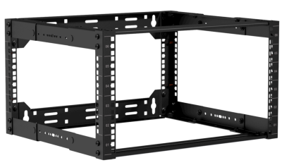 Caymon OPR306A/B - 19" in depth adjustable open frame rack - 6 unit - 300 ~ 450mm Black