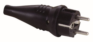 Rubber Schuko Connector Male 230V