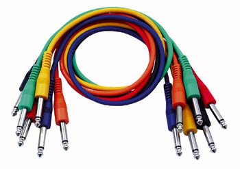 Mono Patch Cable 60cm Straight Connectors Six Colour Pack