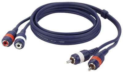 2 RCA Male/2 RCA Female 1,5mtr Line/Instrumentcable