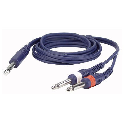 Stereo Jack/2 Mono Jack 3 mtr Line/Instrumentcable