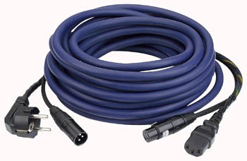 AUDIO Powersignalcable 20mtr Schuko/IEC F- XLR M/F