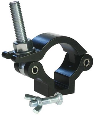 L/W SLIMLINE HOOK CLAMP (M12x50 bolt & wingnut) (black)