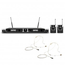 Wireless Microphone System with 2 x Bodypack and 2 x Lavalier Microphone