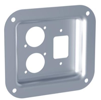 Penn D0946-40Z - schotel 11x10cm, 1x euro-gat, - verzinkt - prijs per 1 stuk - saucer 11x10cm, 1x euro hole, - Galvanised - price per piece