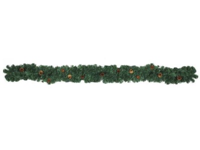 EUROPALMS Noble pine garland with fir cones, 270cm