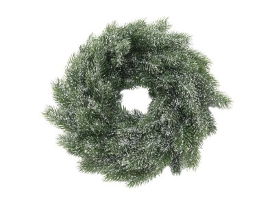 EUROPALMS Fir wreath, snowy, PE, 45cm