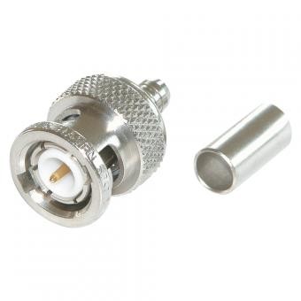 DAMAR & HAGEN BNC crimp-male connector 1.0/3.2, straight, nickel coloured